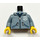 LEGO Sandblau Polizei Jacke mit Zipper, Dark Blau Hemd und &quot;Polizei&quot; auf der Rückseite Torso (973 / 76382)