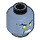 LEGO Sand Blue Stone Clay Minifigure Head (Recessed Solid Stud) (3626 / 33796)