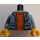 LEGO Sandblå Torso med Kystvagten Jakke og orange Sweater (973 / 76382)