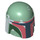 LEGO Sand Green Helmet with Sides Holes with Dark Brown and Silver (87610 / 90749)