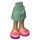 LEGO Vert sable Hanche avec Basic Incurvé Skirt avec Coral Shoes avec charnière mince (2241)