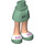 LEGO Sand Green Hip with Basic Curved Skirt with White Shoes with Magenta Laces with Thick Hinge (92820)