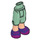 LEGO Sand Green Hip with Long Shorts with Purple and Pink Shoes (18353)