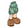 LEGO Sand Green Hip with Rolled Up Shorts with Brown shoes with Thin Hinge (36198)