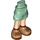 LEGO Sand Green Hip with Rolled Up Shorts with Brown shoes with Thin Hinge (36198)