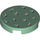 LEGO Sand Green Tile 2 x 2 Round with White and Brown Cactus Needes with Bottom Stud Holder (14769 / 106211)