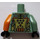 LEGO Zandgroen Torso Zandgroen, Oranje en Zilver Mechanisch Pack en Body Pantser Patroon / Zandgroen Arm Rechts / Oranje Arm Links / Zwart Handen (973)