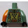 LEGO Sand Green Torso Sand Green, Orange and Silver Mechanical Pack and Body Armor Pattern / Sand Green Arm Right / Orange Arm Left / Black Hands (973)