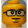 LEGO Scientist Head with Glasses (Recessed Solid Stud) (3626 / 18288)