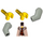 LEGO Scientist with Light Gray Jacket and Striped Tie Torso with Light Gray Arms and Yellow Hands (973)