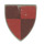 LEGO Shield - Triangular with red and maroon quarters (3846)