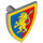 LEGO Shield - Triangular with Yellow Lion Rampant on Blue/Red Background with Yellow Border (3846 / 102330)