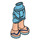 LEGO Skirt mit Seite Wrinkles mit Blau Sandals (11407 / 35566)