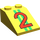 LEGO Pente 2 x 3 (25°) avec Number 2 et Green Rayures avec surface rugueuse (3298)