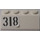 LEGO Helling 2 x 4 (45°) met &#039;318&#039; (Rechtsaf) Sticker met ruw oppervlak (3037)