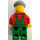 LEGO Snow Plow Driver with Red Shirt, Green Overalls, and Green Legs Minifigure