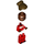 LEGO Soccer Player, Female, rot Uniform, Dark Brown Haar mit Bun Minifigur