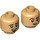 LEGO Soccer Player, Female, Red Uniform, Reddish Brown Wavy Hair Minifigure Head (Recessed Solid Stud) (3626 / 101041)