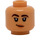 LEGO Soccer Player, Female, Red Uniform, Reddish Brown Wavy Hair Minifigure Head (Recessed Solid Stud) (3626 / 101041)