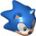 LEGO Sonic the Hedgehog Kopf mit Flesh Gesicht mit Grinsen to Recht (83492)