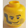LEGO Space Miner Head with Stubble and Headset (Recessed Solid Stud) (3626 / 18174)