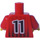 LEGO Des sports Torse avec Soccer Shirt avec Noir 11 logo sur De Affronter et Retour avec rouge Bras et Jaune Mains (973)