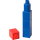 LEGO Vierkant Drinking Fles – Blauw met Rood Deksel (5004896)