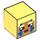 LEGO Vierkant Minifigure Hoofd met Explorer Gezicht (19729 / 79494)
