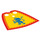 LEGO Standard Umhang mit rot Trim mit gestärktem Stoff (20458 / 100732)