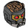 LEGO Star-Lord Casco espacial con Rojo Pupils y Pelo (17468)