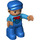 LEGO Steam Train Driver with Blue Overalls and Cap Duplo Figure