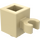 LEGO Beige Backstein 1 x 1 mit Vertikale Clip (O-Clip öffnen, Hohlbolzen) (60475 / 65460)