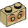 LEGO bronzer Brique 1 x 2 avec Monkie kid Yeux avec tube inférieur (3004 / 73425)