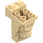 LEGO Beige Klods 2 x 3 x 3 med Løve&#039;s Hoved Carving og Skåret ud (30274 / 69234)