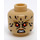 LEGO Tan Cheetah with White Hair Minifigure Head (Recessed Solid Stud) (3626 / 67667)