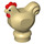 LEGO Tan Chicken with Red Comb (Narrow Base) (16723 / 61822)