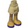 LEGO Zandbruin Heup met Basic Gebogen Skirt met Gold Boots en Dark Purple Laces met dik scharnier (35634)