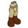 LEGO Beige Fianco con Pants con Reddish Marrone Boots con cerniera spessa (16925 / 35573)