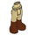 LEGO Tan Hip with Pants with Reddish Brown Boots with Thick Hinge (16925 / 35573)