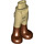 LEGO Beige Hüfte mit Pants mit Reddish Braun Boots mit dickem Scharnier (16925 / 35573)