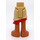 LEGO Tan Hips and Skirt with Ruffle with with Red Ruffle and Bare Feet (30900 / 39469)