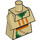 LEGO Zandbruin Minecraft Torso met Desert Boer Kleding met Oranje Lines (25767 / 66818)