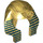 LEGO Tan Mummy Headdress with Dark Blue Stripes on Metallic Gold with Inside Solid Ring (91630 / 93853)