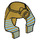 LEGO bronzer Mummy Headdress avec Medium Bleu Rayures sur Metallic Gold avec anneau solide à l&#039;intérieur (30168 / 39883)