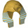 LEGO Beige Mummy Headdress mit Medium Blau Streifen auf Metallic Gold mit massivem inneren Ring (30168 / 39883)