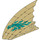 LEGO Tan Sail 13 x 32 Triangular with Turquoise Dragon Head (73481)