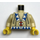 LEGO Zandbruin Shirt Torso met Blauw en Wit Driehoeken Wearing a Rood en Wit Pendant (973 / 73403)