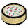 LEGO Zandbruin Tegel 1 x 1 Rond met Cookie Icing en Sprinkles (35380 / 80121)