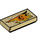 LEGO bronzer Tuile 1 x 2 avec Orange Faced Flamme avec rainure (3069 / 24506)