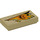 LEGO bronzer Tuile 1 x 2 avec Orange Faced Flamme avec rainure (3069 / 24506)
